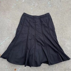 Jones NY Signature Black A-Line Flare Midi Skirt 8 cottagecore coastal prairie